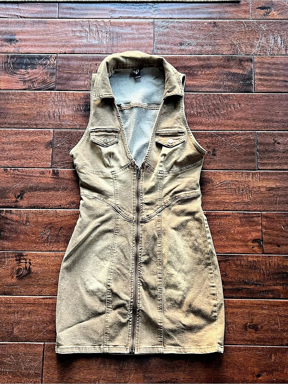 Windsor Sleeveless Mini Utility Dress in Brown